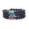 Handgemaakte 8mm Seven Chakras Tibetaanse Boeddha Armband Chakra Kleurrijke Lava Steen Diffuser Armbanden Mannen Sieraden Gift