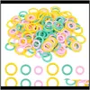 Sying Notions Tools Apparel Drop Delivery 2021 60st Colorful Knitting Weave Crochet Locking Stitch Markers Rings Needle Clip Diy Tools1 OE7