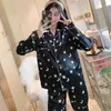 3xl-8xl Longo Pijama Sleepwear Plus Size Adultos Satin Mulheres Terno Nightgown Silk Nightie Wear Wear Home Roupas 210831