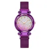 Montre à Quartz pour Femmes 33mm Montres pour Dames Montre De Luxe Élégante Mode Montre-Bracelet Ronde Dégradé Ciel Étoilé Lumineux en Acier Inoxydable Cadeaux pour Filles