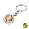 Keychains gloeien in de Dark 12 Constellation Keychain Zodiac Signs Sieraden Dubbele zij Cabochon Glass Ball Hanger voor toetsen Geschenken Miri22