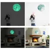 3D Glowing Moon Luminous Wall Clocks Waterproof DIY Fluorescent kids Living Room Clock Wall Halloween Gift Clock Wall Stickers X0705