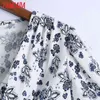 Mulheres Verão Impressão Floral Elegante V Pescoço Manga Curta Senhoras Midi Vestido Vestidos 6Z32 210416