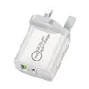 20W PD Power Charge Adapter QC 30 Typec Dual Ports Quick Ex eu US UK Plug Au Fast Safe Chargers8205075