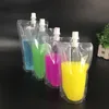 2021 Clear Drink Pouches Bags 200ml - 500ml Stand-up Plastic Drinking Bag with holder Reclosable Heat-Proof Water bottles
