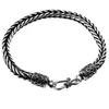 Braccialetti con ciondoli Bracciale per uomo Argento sterling Moda Quadrato Chiglia Corda tessuta Retro Classico Semplicità Gioielli Regalo del festival