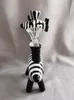 Vintage Zebra Glass Bong Eau fumer narguilé pipe 14mm Joint Bubbler Heady Oil Dab Rigs