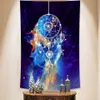 Scène psychédélique décoration de la maison Mandala tapisserie tenture murale tapisserie de magie hippie bohème feuille décorative 210609