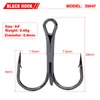 Fiskekrokar 50 st 2 # 4 6 8 10 Black Hook High Carbon Steel Triple Inverted Tackle Round Bend for Bass271H