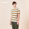 SIMWOOD Summer new t-shirt a righe colorate da uomo modello sciolto 100% cotone plus size t-shirt di alta qualità marchio di abbigliamento SJ170299 210410