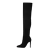 Women Overknee Boots High Heels BootsWoman Zip Shoes For Women 2021 Solid Casual Leather Comfortable Thigh High Boots Shoes Red H1009