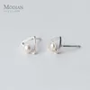 Proste trójkąt geometryczny Pearl Stadniny Kolczyki dla kobiet Oryginalne 925 Sterling Silver Ear Studs Desere biżuteria 210707