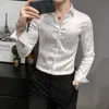 Camicia da uomo business casual tinta unita manica lunga slim fit camicie eleganti uomo social party streetwear top chemise homme 210527