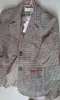 빈티지 여성 격자 무늬 블레이저 가을 자켓 패치 워크 클래식복 코트 공식적인 레이디 싱글 가슴 아웃웨어 A82901 여자 정장