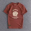 T1102 T-shirt pesante da uomo Personalizza la stampa di lettere in stile etnico All-Match Youth O-Collo manica corta in cotone Tops Tees H1218