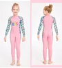 Children's swimsuit one-piece long sleeved sunscreen fast drying snorkeling swimsuit kids swimming hot spring suit