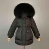 Winter Down Jacket Women 90% Vit Duck Coat Stor Naturlig Raccoon Fur Collar Hooded Tjock varm justerbar midja 211108