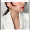 Hie Earrings Jewelry Drop Delivery 2021 Korean East Gate Pure Sier Fashion Temperament Net Red Hoop JFWPD