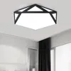 Taklampor modern smidesjärn ihålig konst led lampa svart vit för vardagsrum sovrum studien el