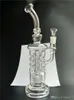 FTK Szkło Torus Bong Klein Oil Rig Recycler Dymienie Wody Rury Złącza Rozmiar 14.4mm 10 cali Wysoki