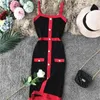 Moda damska retro elegancka jednoosobowa patchwork platforma spaghetti dzianin ołówek kolorowy blok Krótka szkolna dziewczyna na plażę sukienka boho