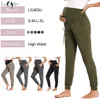 Mulheres maternidade activa calças cordão yoga corredor treino gravidez sworkwear sweatpants com bolsos roupas grávidas 210918