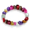 Charm Drop Delivery 2021 10-12Mm Cracked Agate Bracelets Irregular Shape Natural Stone Colorful Beads Bracelet 7 Chakras Genston Good Luck Je