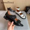 Sophitina Rome sandals di alta qualità fibbia in pelle di mucca in pelle solida scarpe da design speciali sandali fatti a mano PO545 210513