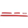 Red Center Console Decoration Strip ABS Interior Accessories For Dodge RAM 18-20 4PCS