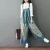 2021 Spring Autumn Denim Casual Jumpsuits Women Embroidered Wide Leg Pants Female Loose Overalls Jeans Big Size Womens