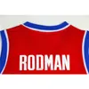 Nikivip dobra jakość haft vintage czerwony niebieski Rodman Mens College University koszulki koszykówki zszyte koszule rozmiar s-2xl vintage
