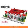 Architectuur Blok Old Trafford Voetbalveld Speelgoed Nou Camp Stadium Building Milano Micro Blokken Educatief Bricks Kids Geschenken X0522