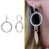 925 Sterling Silber Pendientes Runde Herzförmige Ohrstecker Für Frauen Fit Original Charms DIY Edlen Schmuck geschenk