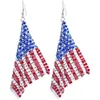 여성을위한 미국의 깃발 귀걸이 애국 독립 기념일 7 월 4 일 드롭 Dangle 후크 귀걸이 패션 쥬얼리 X0709 x0710