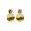 S2786 Fashion Jewelry Earrings Set for Women Gold Geometric Wound Matte Ball Simple Stud Earrings 3Pairs/Set