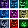 Halloween Mask LED Light Up Party Masks The Purge Cosplay Valår Stora Roliga Masker Festival Kostym Leveranser Glöd i Dark Sh190923