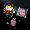 Anatomic Heart Specimen Coasters Heart Slice Anatomy Acrylic Square Coasters Beverage Cup Mat Home Bar Kitchen Decor Party Favor 210706