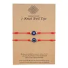 7-knot Red Rope Bracelet, 2-piece Devil Eye Woven Couple Card Bracelet