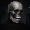 NEWHalloween Full Head Skull Mask Helmet With Movable Jaw Entire Realistic Look Adult Latex 3D Skeleton Scary Skulls Masks RRB10602