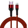 Snabbladdningskabel 1m 3FT 2.4a Alloy Metal Flätad Tyg Typ C Micro USB-kabel för Samsung S10 S20 Not 20 21 Android Telefon