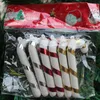 Xmas Candy Cane Ornament Julgran Hängsmycke Drop Ornaments Dekorationer Mini Stripe Stick Craft Blank Decor Gold Silver Red ZWL236