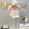 Girls Clothes Set Short Sleeve Flower Blouse Shirt and White Shorts Set Children 2 Pcs Clothing Sets Kids Ropa De Bebe Nina 210715