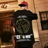 Homens Fashion Tshirts Verão Tees Tops Mens Street Estilo Hip-hop Roupas Fantasma Face Oversize Manga Curta T-shirt Asiático Tamanho