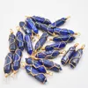 Pierre naturelle Lapis Lazuli Améthyste Charmes Hexagonal Healing Reiki Point Pendentifs pour la fabrication de bijoux