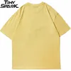 Uomini Hip Hop Streetwear Tshirt Harajuku Lettera Nuvola Stampata T Shirt In cotone Allentato Manica corta Top Tees Primavera Estate Camicia 210726