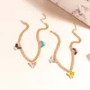 Colares de borboleta de cor misturada para mulheres ouro cor chok choquer chunky colar de bichos pingente de animais jóias garotos