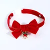 Cat Collars & Leads Dog Safety Buckle Collar Necklace Bow Tie Christmas Velvet Butterfly Festival Adjustable Pet Bell