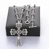 Wholesale Cross Stainless Steel Pendant Necklace Titanium Steels Vintage Retro Gothic Punk Styles Hip-Hop Long Sweater Chain Party Jewelry Accessories