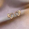 Coeur perle cristal boucles d'oreilles clou creux saint valentin cadeau alliage oreille goutte femmes fête d'anniversaire 925 argent amour boucle d'oreille bijoux accessoires