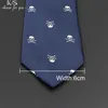 Lässige Krawatte mit Totenkopf-Motiv für Herren, klassisch, schmal, 8 cm, Polyester, modische Herren-Krawatte, Geschenk für Männer, Hochzeit, Bräutigam, Business-Krawatte